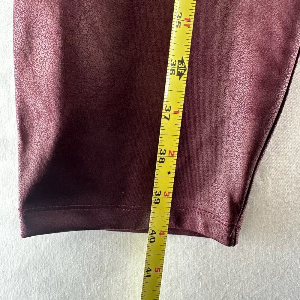 Simply Vera Vera Wang Faux Leather High Rise Leggings Size 2X Stretch Coated Red - Picture 7 of 8